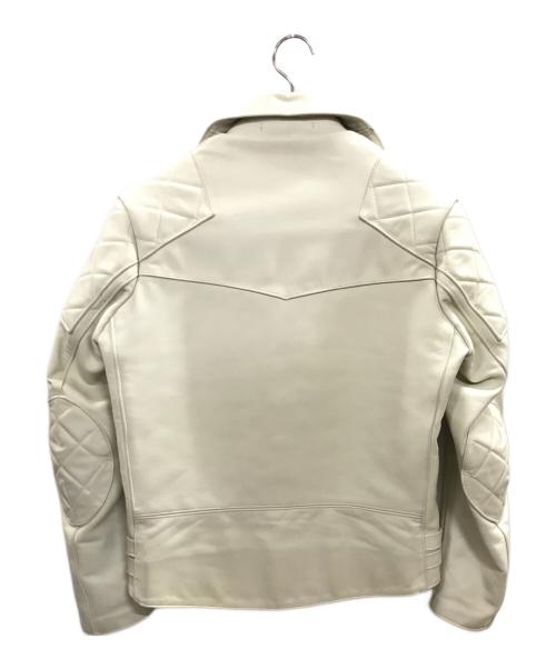 666（666）666 (666) レザーライダースジャケット　666 ホワイト サイズ:36の古着・服飾アイテム