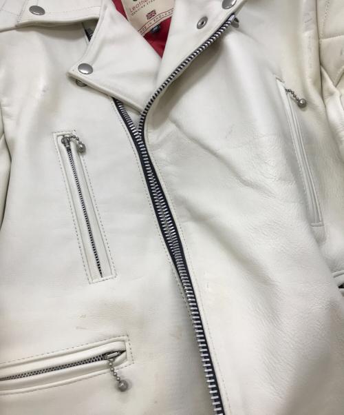 666（666）666 (666) レザーライダースジャケット　666 ホワイト サイズ:36の古着・服飾アイテム