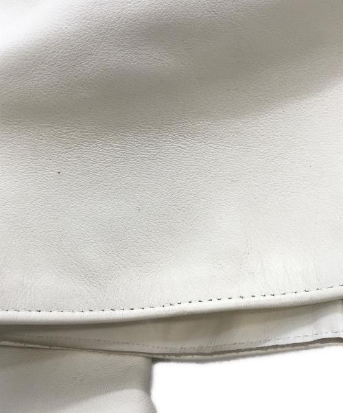 666（666）666 (666) レザーライダースジャケット　666 ホワイト サイズ:36の古着・服飾アイテム