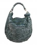 JIMMY CHOOジミーチュウ）の古着「フリンジ加工スタッズバッグ/ジミーチュウ」｜グリーン