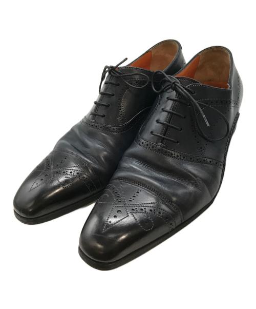 Santoni（サントーニ）Santoni (サントーニ) ドレスシューズ　10014　Santoni ネイビー サイズ:7の古着・服飾アイテム