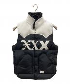 GOD SELECTION XXX×RockyMountainFeatherBedゴッドセレクショントリプルエックス×ロッキーマウンテンフェザーベッド）の古着「ヨーク切替ダウンベスト　ゴッドセレクショントリプルエックス　ロッキーマウンテンフェザーベッド　　290-192-16」｜ブラック×ホワイト