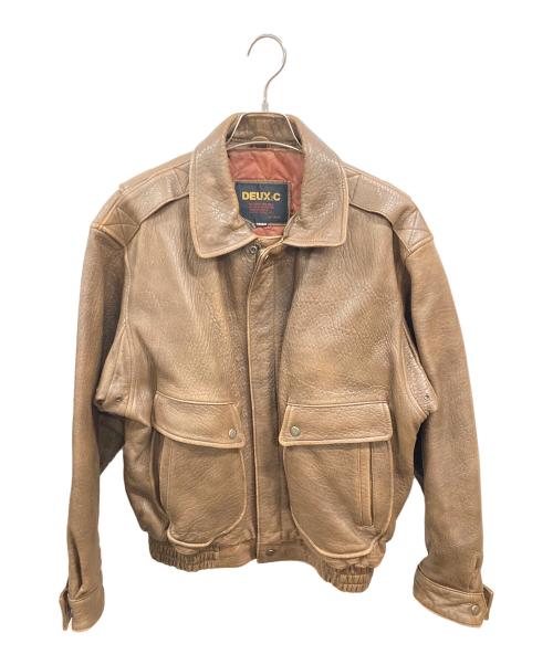DEUX2C（デュークスツーシー）DEUX2C (デュークスツーシー) レザージャケット　デュークスツーシー ブラウン サイズ:Ｍの古着・服飾アイテム