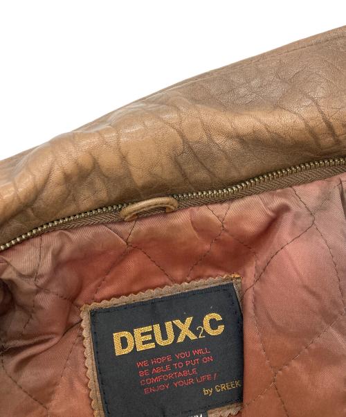 DEUX2C（デュークスツーシー）DEUX2C (デュークスツーシー) レザージャケット　デュークスツーシー ブラウン サイズ:Ｍの古着・服飾アイテム