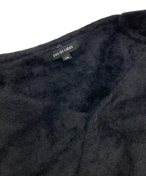 pas de calais（パドカレ）pas de calais (パドカレ) ラクーンカーディガン ブラック サイズ:36の古着・服飾アイテム