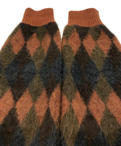 WACKO MARIA（ワコマリア）WACKO MARIA (ワコマリア) アーガイル柄モヘア混カーディガン　GUILTY PARTIES オレンジ×ブルー サイズ:XLの古着・服飾アイテム