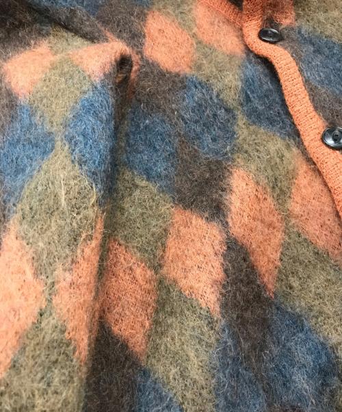 WACKO MARIA（ワコマリア）WACKO MARIA (ワコマリア) アーガイル柄モヘア混カーディガン　GUILTY PARTIES オレンジ×ブルー サイズ:XLの古着・服飾アイテム