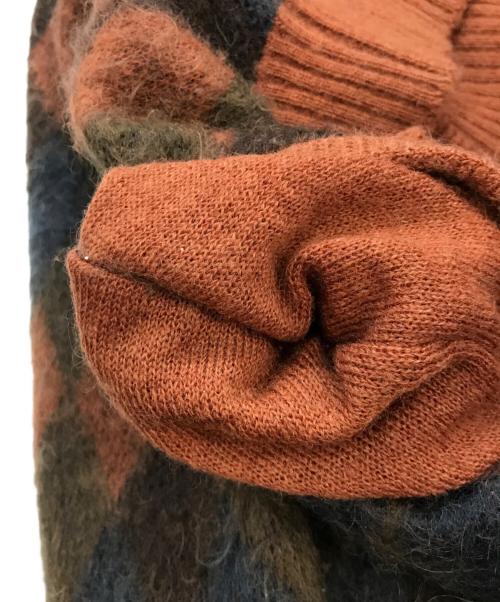 WACKO MARIA（ワコマリア）WACKO MARIA (ワコマリア) アーガイル柄モヘア混カーディガン　GUILTY PARTIES オレンジ×ブルー サイズ:XLの古着・服飾アイテム