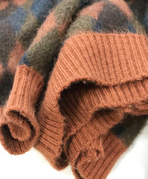 WACKO MARIA（ワコマリア）WACKO MARIA (ワコマリア) アーガイル柄モヘア混カーディガン　GUILTY PARTIES オレンジ×ブルー サイズ:XLの古着・服飾アイテム