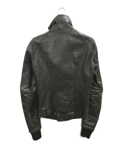 RICK OWENS（リックオウエンス）RICK OWENS (リックオウエンス) ハイネックレザージャケット　RICK OWENS　RU4761　CRUST期09AW ブラック サイズ:XSの古着・服飾アイテム