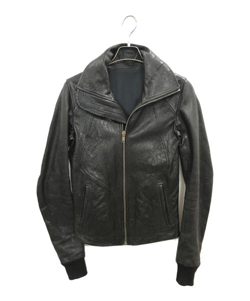 RICK OWENS（リックオウエンス）RICK OWENS (リックオウエンス) ハイネックレザージャケット　RICK OWENS　RU4761　CRUST期09AW ブラック サイズ:XSの古着・服飾アイテム