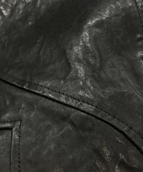 RICK OWENS（リックオウエンス）RICK OWENS (リックオウエンス) ハイネックレザージャケット　RICK OWENS　RU4761　CRUST期09AW ブラック サイズ:XSの古着・服飾アイテム