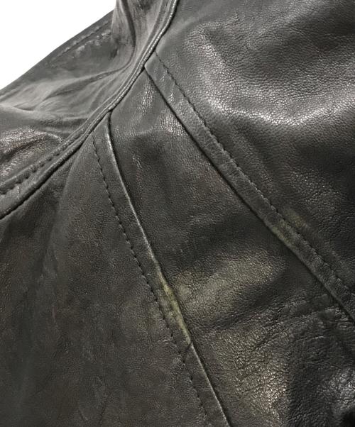 RICK OWENS（リックオウエンス）RICK OWENS (リックオウエンス) ハイネックレザージャケット　RICK OWENS　RU4761　CRUST期09AW ブラック サイズ:XSの古着・服飾アイテム