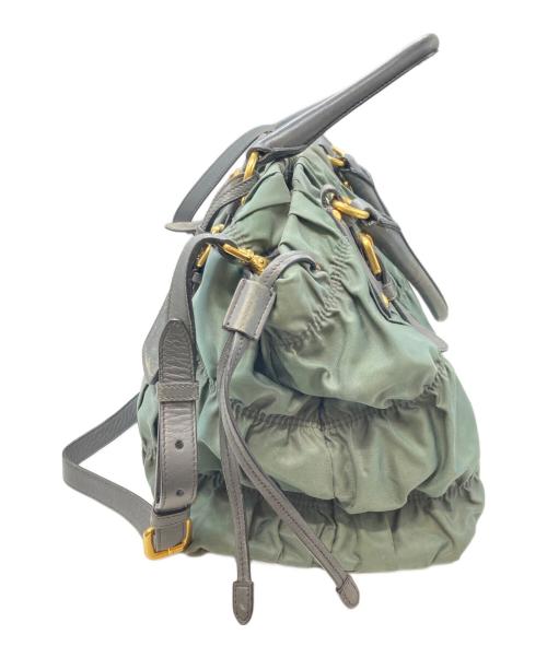 PRADA（プラダ）PRADA (プラダ) プリーツバッグ2WAYショルダーバッグ/プラダ/BN1407/165 グリーンの古着・服飾アイテム