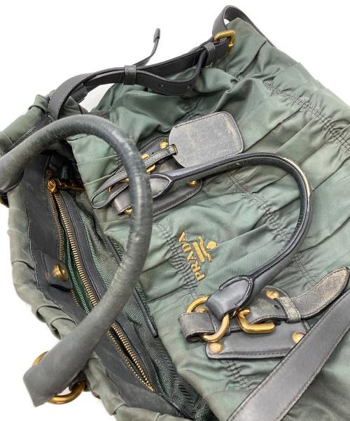 PRADA（プラダ）PRADA (プラダ) プリーツバッグ2WAYショルダーバッグ/プラダ/BN1407/165 グリーンの古着・服飾アイテム