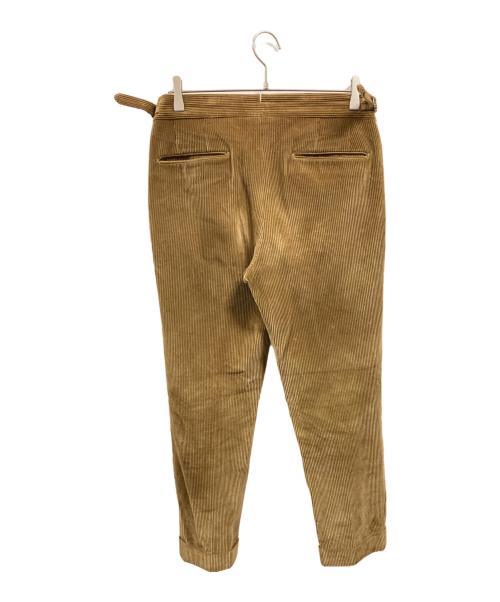 GERMANO（ジェルマーノ）GERMANO (ジェルマーノ) コーデュロイツープリーツ サイドアジャスター ベルトレスパンツ/ジェルマーノ/9832 ブラウン サイズ:44の古着・服飾アイテム