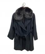 SANYOサンヨー）の古着「フォックスファー付きコート」｜ブラック