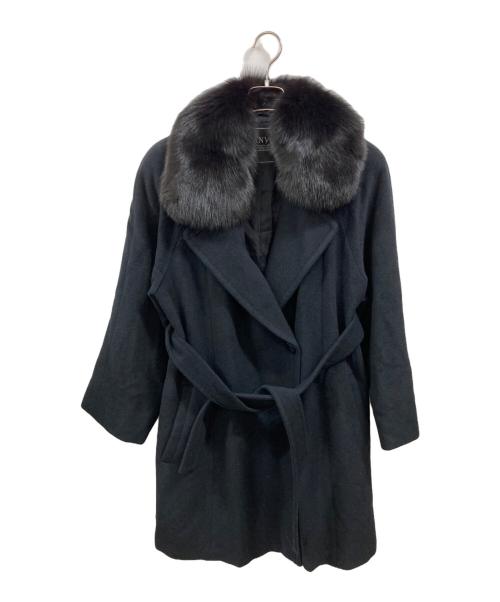 SANYO（サンヨー）SANYO (サンヨー) フォックスファー付きコート ブラック サイズ:9ARの古着・服飾アイテム