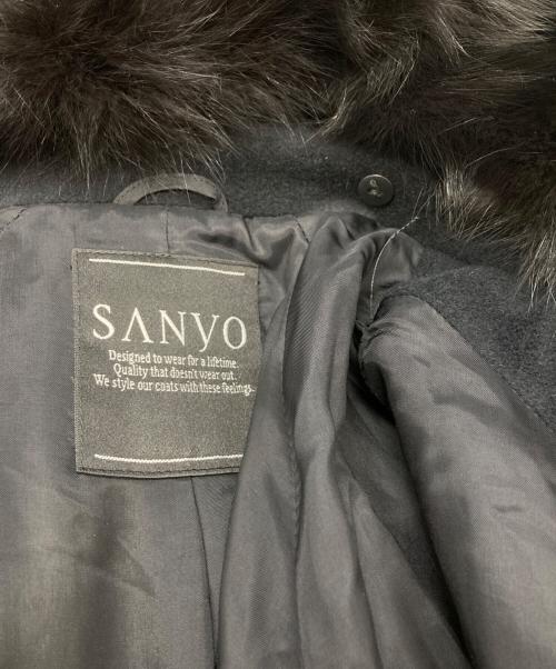 SANYO（サンヨー）SANYO (サンヨー) フォックスファー付きコート ブラック サイズ:9ARの古着・服飾アイテム