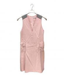 BORDERS at BALCONY（ボーダーズアットバルコニー）の古着「WOOL HERRINGBONE DRESS」｜ピンク