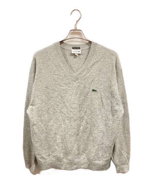 LACOSTE（ラコステ）LACOSTE (ラコステ) Vネックニット/BEAUTY&YOUTH別注/ラコステ/AH008J グレー サイズ:Mの古着・服飾アイテム