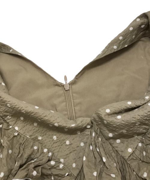 HER LIP TO（ハーリップトゥ）HER LIP TO (ハーリップトゥ) Miracle Wave Belted Dot Dress　	Her lip to　1212305008 ベージュ サイズ:Ｍの古着・服飾アイテム