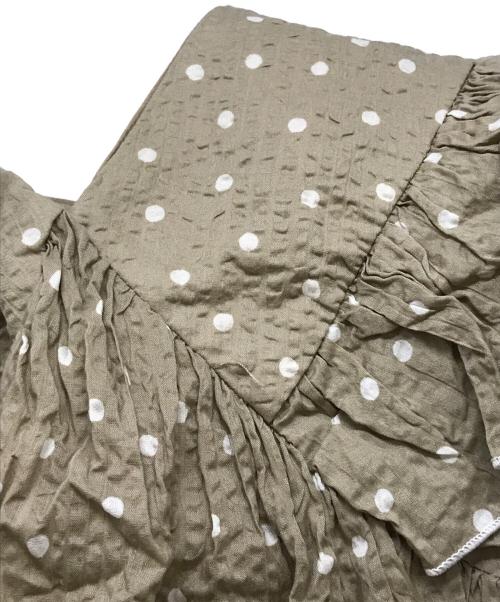 HER LIP TO（ハーリップトゥ）HER LIP TO (ハーリップトゥ) Miracle Wave Belted Dot Dress　	Her lip to　1212305008 ベージュ サイズ:Ｍの古着・服飾アイテム