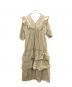 HER LIP TO（ハーリップトゥ）の古着「Miracle Wave Belted Dot Dress　	Her lip to　1212305008」｜ベージュ