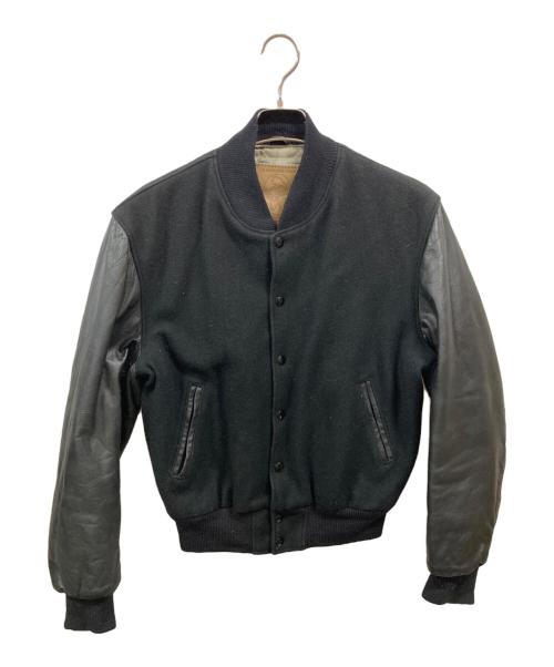 Golden Bear（ゴールデンベア）Golden Bear (ゴールデンベア) 90’ｓ袖レザー切替スタジャン/ゴールデンベア/USA製 ブラック サイズ:Ｍの古着・服飾アイテム