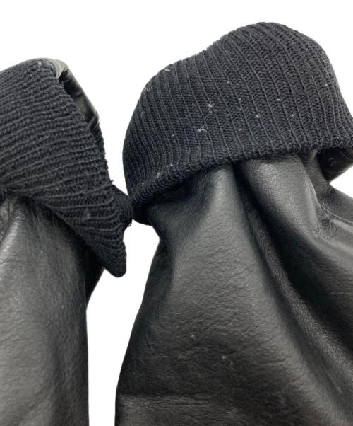 Golden Bear（ゴールデンベア）Golden Bear (ゴールデンベア) 90’ｓ袖レザー切替スタジャン/ゴールデンベア/USA製 ブラック サイズ:Ｍの古着・服飾アイテム