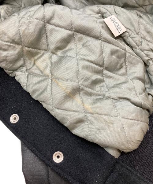 Golden Bear（ゴールデンベア）Golden Bear (ゴールデンベア) 90’ｓ袖レザー切替スタジャン/ゴールデンベア/USA製 ブラック サイズ:Ｍの古着・服飾アイテム