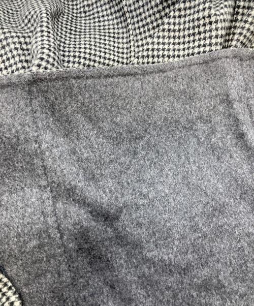 icB（アイシービー）icB (アイシービー) カシミヤ混ノーカラーコート ホワイト×ブラック サイズ:7の古着・服飾アイテム