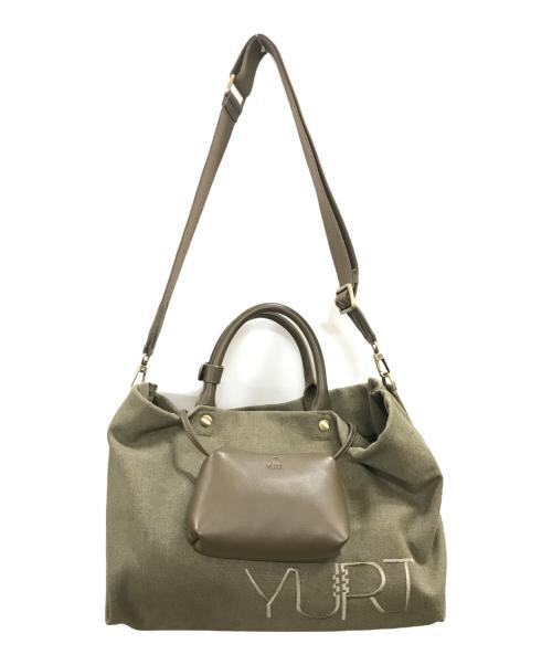 YURT（ユルト）YURT (ユルト) PANIER CANVAS BAG　YURT　EAZ1041112D0009　　ear PAPILLONNER取扱い ブラウンの古着・服飾アイテム