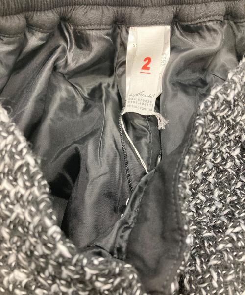 kha:ki（カーキ）kha:ki (カーキ) TWEED CARGO PANTS ホワイト×ブラック サイズ:2の古着・服飾アイテム