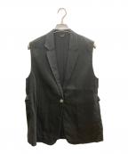 K.T KIYOKO TAKASEケーティー キヨコタカセ）の古着「リネンストレッチスリーブレスジャケット　K.T KIYOKO TAKASE　01-20VC06」｜ブラック