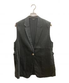 K.T KIYOKO TAKASE（ケーティー キヨコタカセ）の古着「リネンストレッチスリーブレスジャケット　K.T KIYOKO TAKASE　01-20VC06」｜ブラック