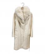 Pinky & Dianneピンキーアンドダイアン）の古着「アンゴラファー付きコート」｜ホワイト