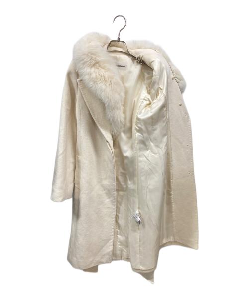 Pinky & Dianne（ピンキーアンドダイアン）Pinky & Dianne (ピンキーアンドダイアン) アンゴラファー付きコート ホワイト サイズ:Ｍの古着・服飾アイテム