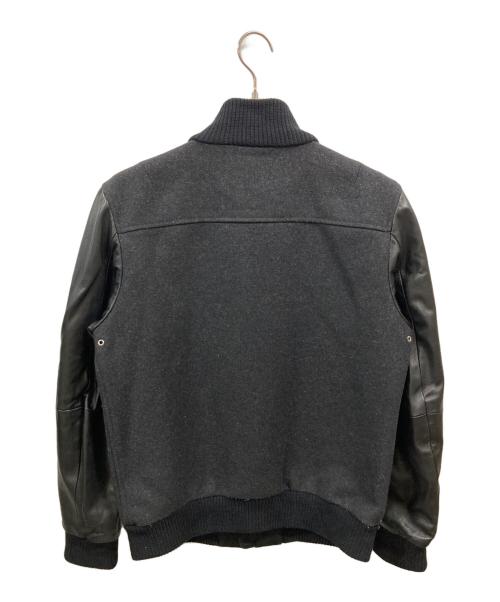 DIESEL（ディーゼル）DIESEL (ディーゼル) レザー切替メルトンジャケット/ディーゼル グレー サイズ:Sの古着・服飾アイテム