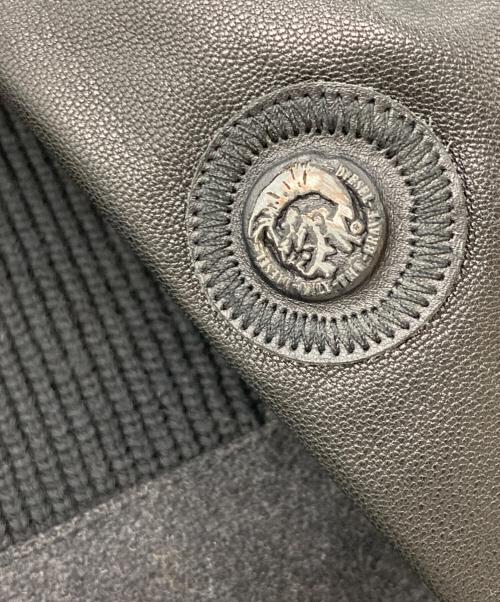 DIESEL（ディーゼル）DIESEL (ディーゼル) レザー切替メルトンジャケット/ディーゼル グレー サイズ:Sの古着・服飾アイテム