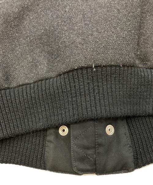 DIESEL（ディーゼル）DIESEL (ディーゼル) レザー切替メルトンジャケット/ディーゼル グレー サイズ:Sの古着・服飾アイテム