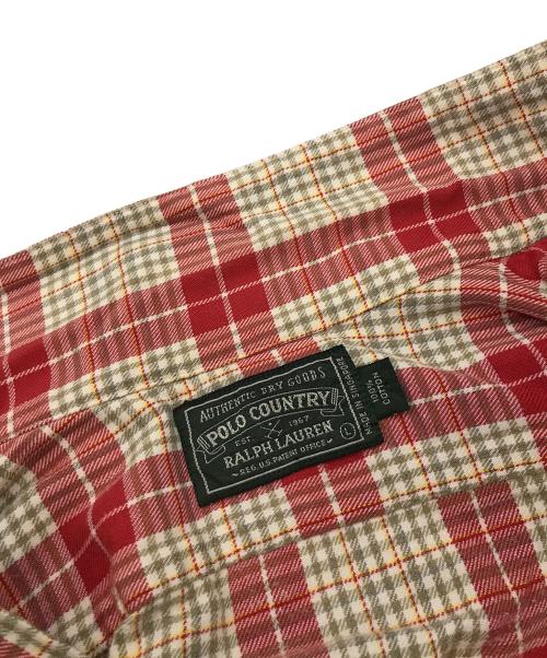 POLO COUNTRY（ポロカントリー）POLO COUNTRY (ポロカントリー) チェックシャツ/ポロカントリー レッド サイズ:Ｌの古着・服飾アイテム