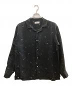 KIJIキジ）の古着「総柄オープンカラーシャツ　BBZ2082104A0004　KIJI」｜ブラック