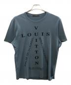 LOUIS VUITTONルイ ヴィトン）の古着「フロッキークロスロゴTシャツ」｜ブルー
