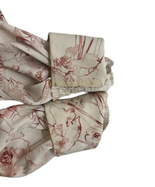 FRAY ID（フレイ アイディー）FRAY ID (フレイ アイディー) ウエストシャーリングフラワープリントワンピ/フレイ アイディー/FWFO235019 ホワイト×ピンク サイズ:00の古着・服飾アイテム