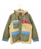 CHUMSチャムス）の古着「キャンピングボアパーカー ジャケット/チャムス/CH04-1409」｜ベージュ×カーキ