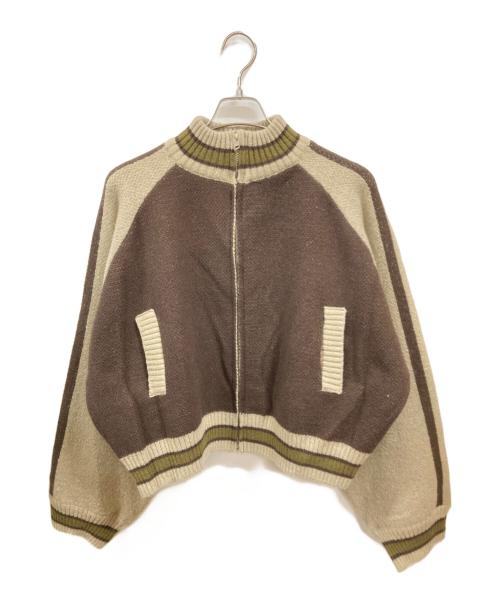 Jaded London（ジェイデッドロンドン）jaded london (ジェイデッドロンドン) TEAM 85 Knitted Bomber Jacket ブラウン サイズ:Ｍの古着・服飾アイテム