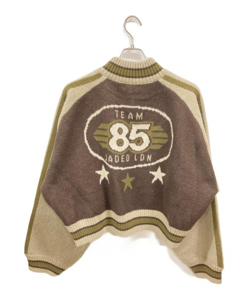 Jaded London（ジェイデッドロンドン）jaded london (ジェイデッドロンドン) TEAM 85 Knitted Bomber Jacket ブラウン サイズ:Ｍの古着・服飾アイテム