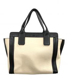 Chloe（クロエ）の古着「アリソントートバッグ/クロエ/01-15-50-65」｜ベージュ×ブラック