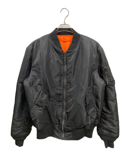 ALPHA（アルファ）ALPHA (アルファ) MA-1ジャケット　アルファ ブラック サイズ:Ｌの古着・服飾アイテム